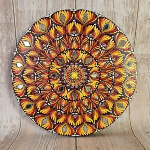 Dot Mandala auf Holzscheibe - 30cm Durchmesser