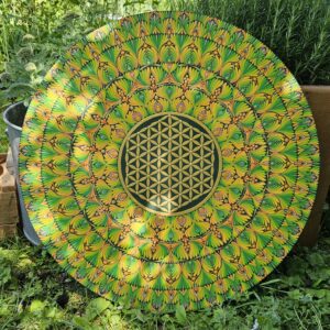 Grosses Mandala mit Blume des Lebens auf Holz / 60cm