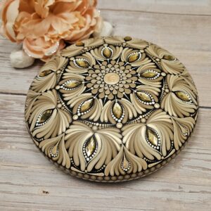 Grosser Mandalastein mit Strasssteinen (16 cm)