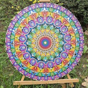Dot Mandala Leinwand "Tanz der Farben" - 50cm